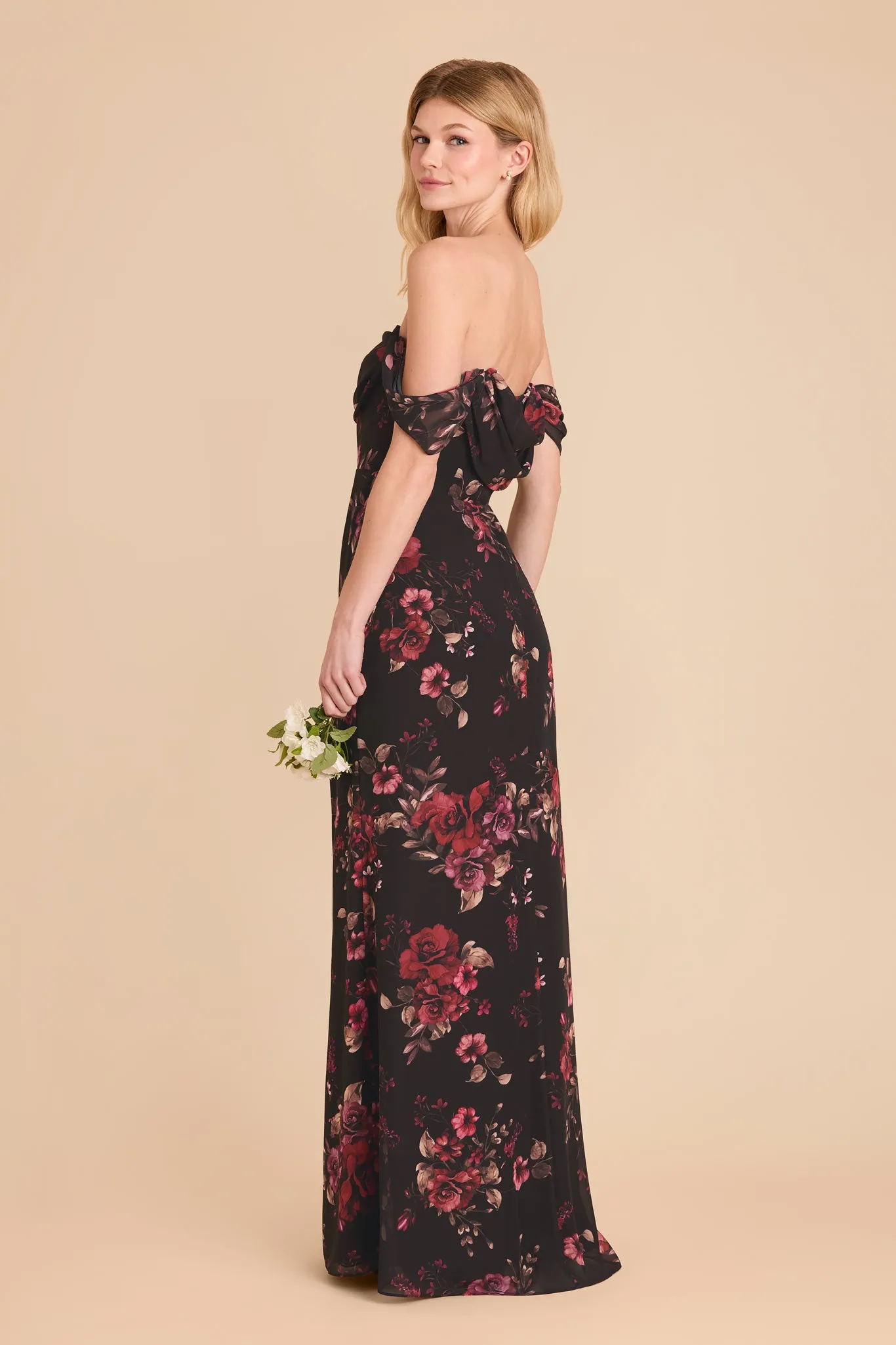 Mira Chiffon Dress - Black Fleurs D'Amour sold by Birdy Grey product image thumbnail 5