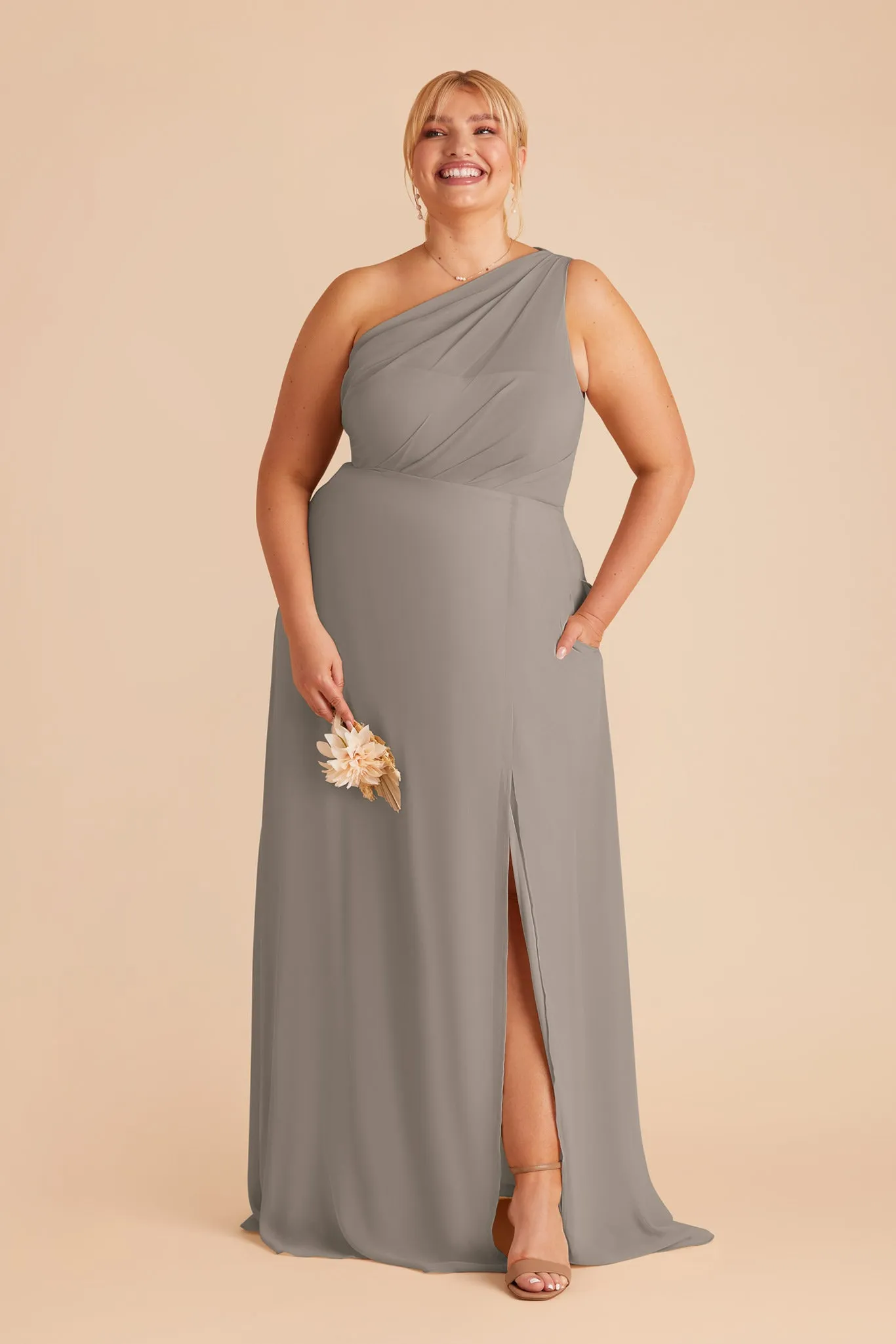 Kira Chiffon Dress With Slit - Silver sold by Birdy Grey product image thumbnail 2
