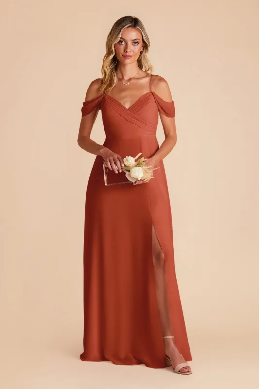 Spence Chiffon Dress With Slit - Auburn sold by Birdy Grey