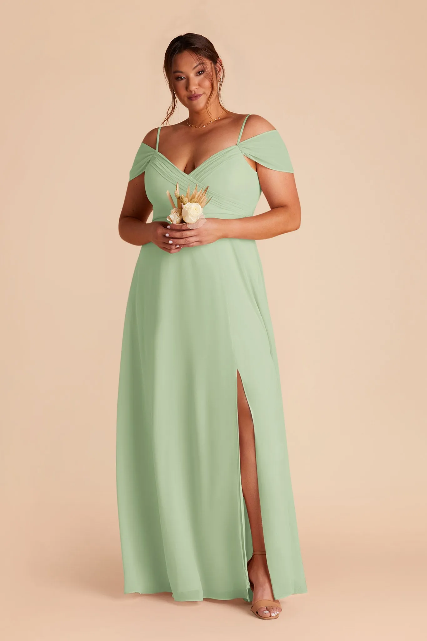 Spence Chiffon Dress With Slit - Pistachio sold by Birdy Grey product image thumbnail 5