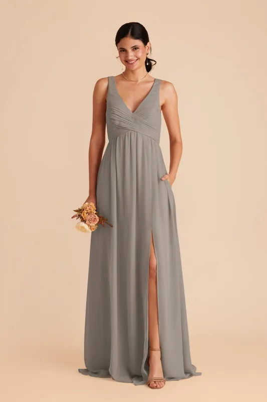 Laurie Chiffon Dress - Silver sold by Birdy Grey