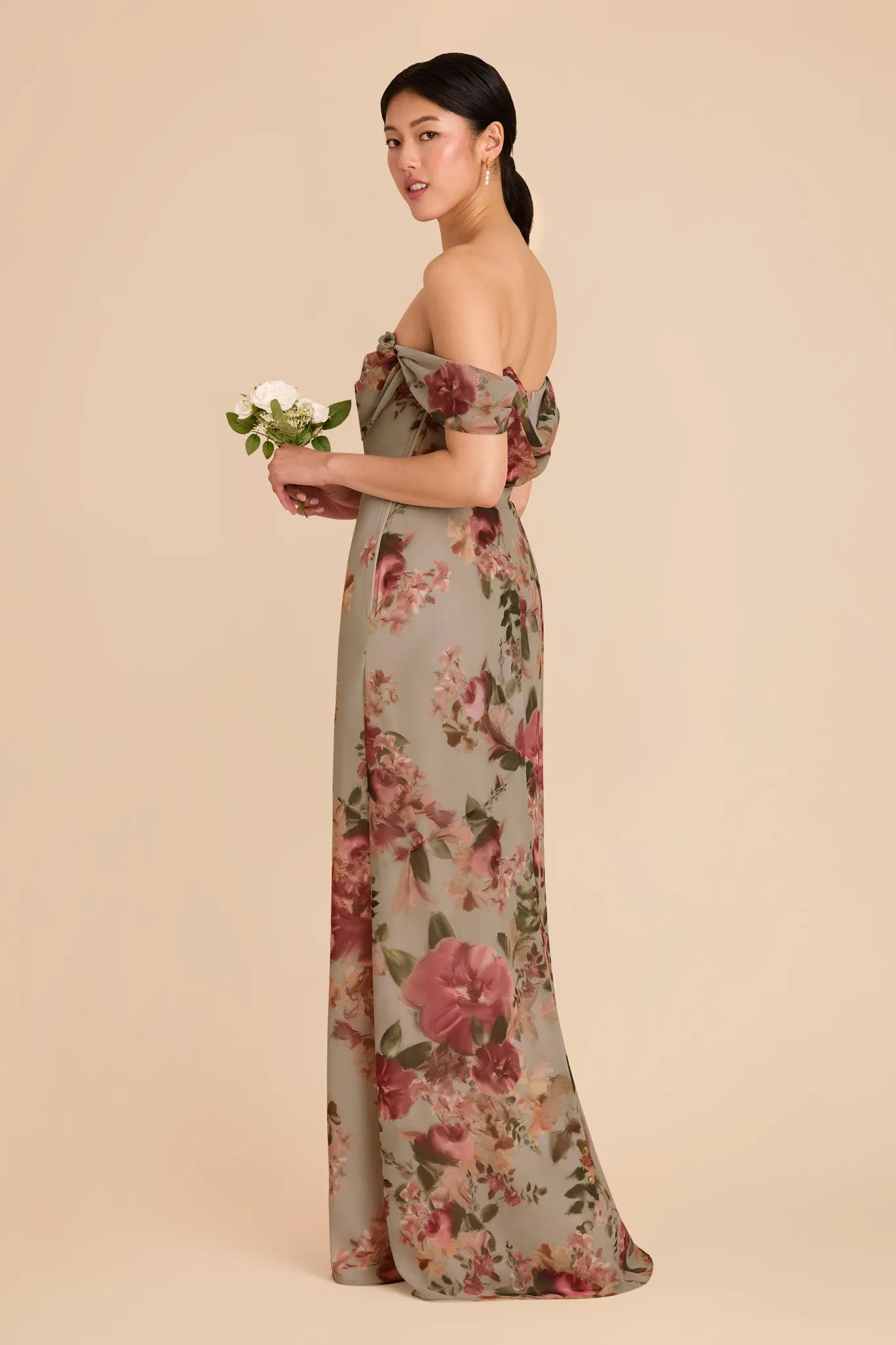 Mira Chiffon Dress - Silver Sage Painted Botanics sold by Birdy Grey product image thumbnail 5