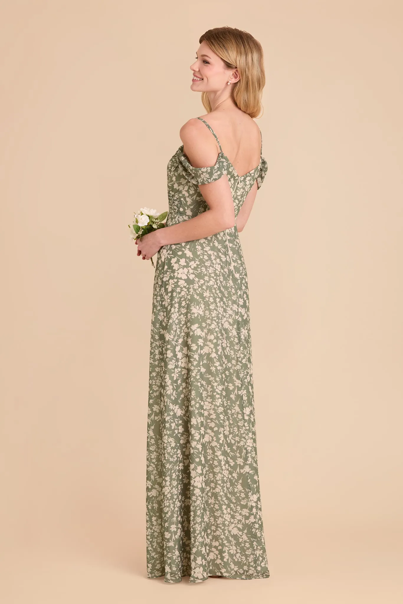 Spence Chiffon Dress With Slit - Thyme Dreamy Floral sold by Birdy Grey product image thumbnail 3