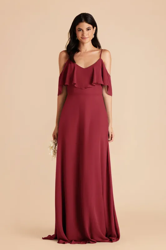 Jane Chiffon Dress - Burgundy sold by Birdy Grey