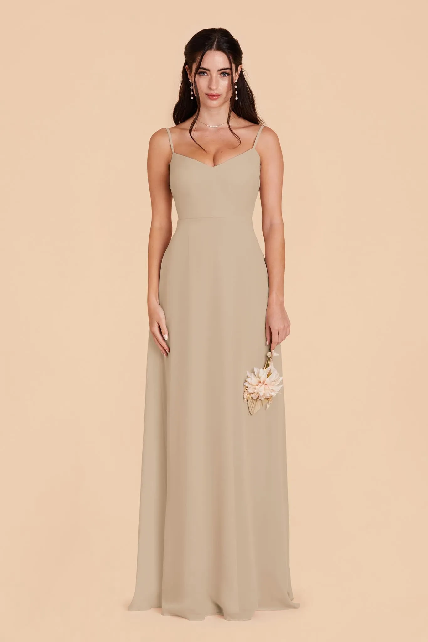 Devin Chiffon Dress - Almond sold by Birdy Grey