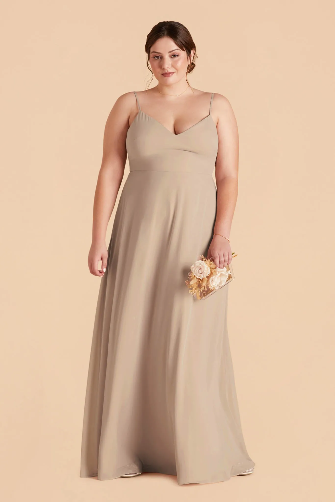 Devin Chiffon Dress - Almond sold by Birdy Grey product image thumbnail 2