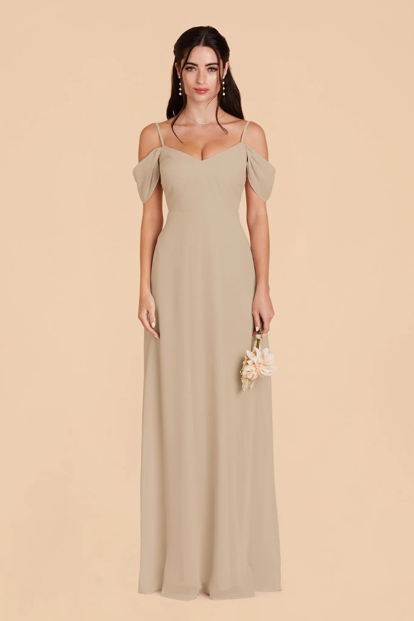 Devin Chiffon Dress - Almond sold by Birdy Grey product image thumbnail 5