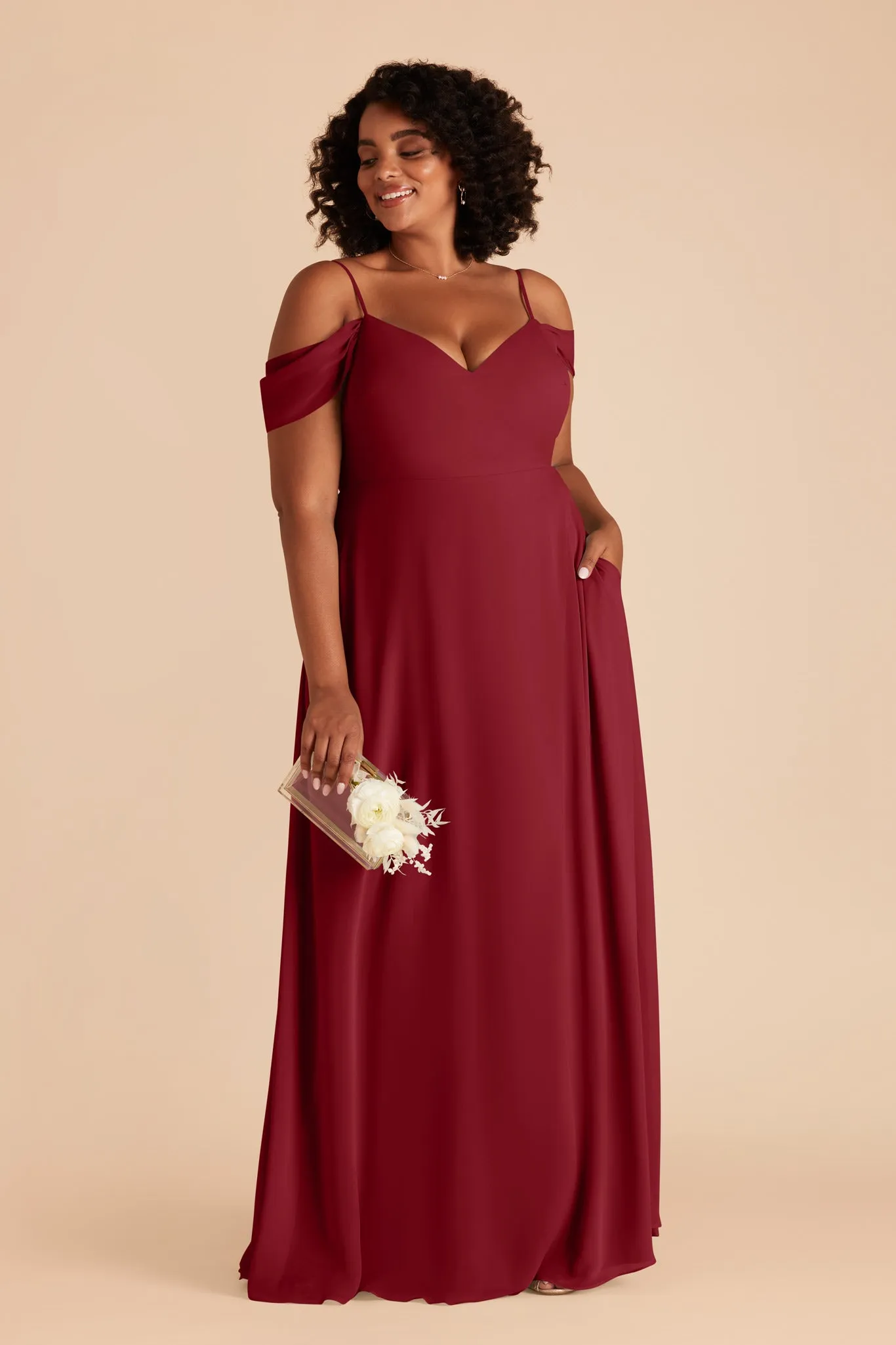 Devin Chiffon Dress - Burgundy sold by Birdy Grey product image thumbnail 2
