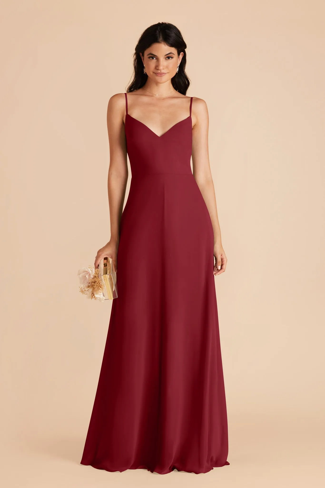 Devin Chiffon Dress - Burgundy sold by Birdy Grey