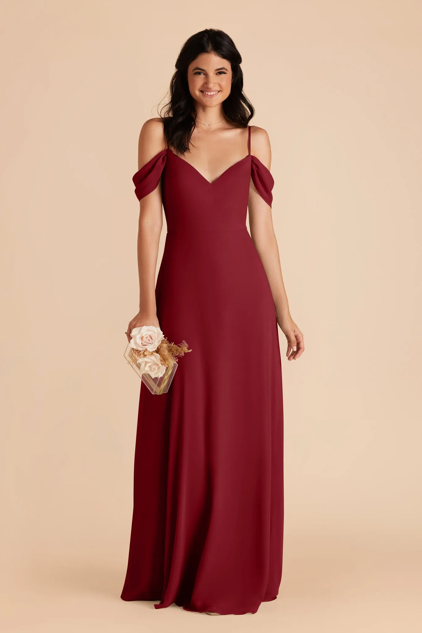 Devin Chiffon Dress - Burgundy sold by Birdy Grey product image thumbnail 3