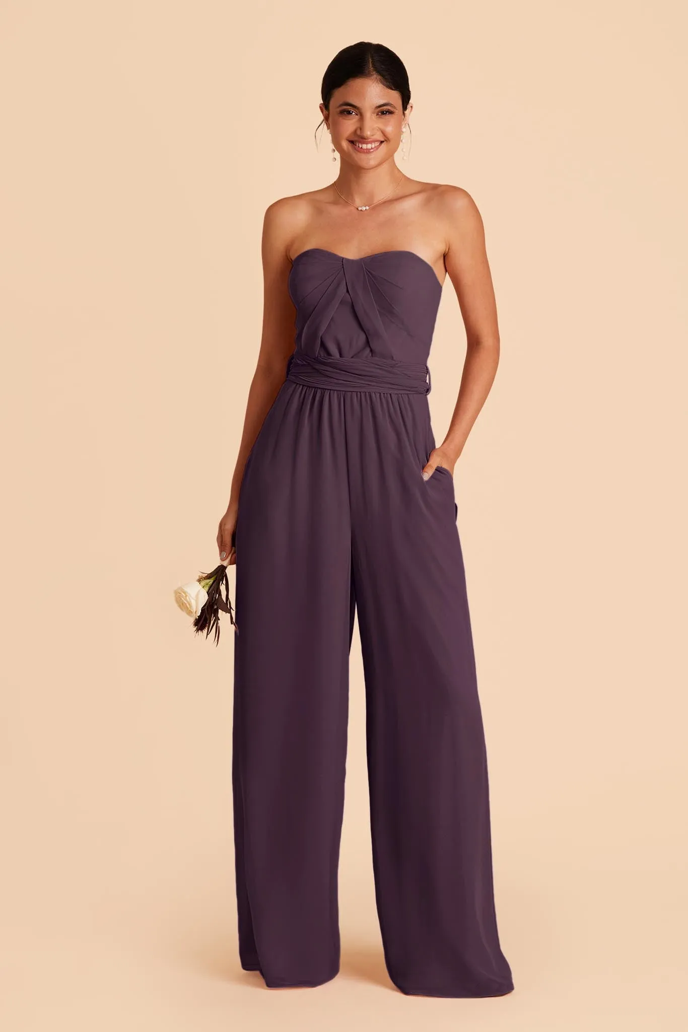Gigi Chiffon Jumpsuit - Plum sold by Birdy Grey product image thumbnail 3