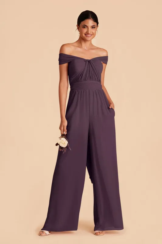 Gigi Chiffon Jumpsuit - Plum sold by Birdy Grey