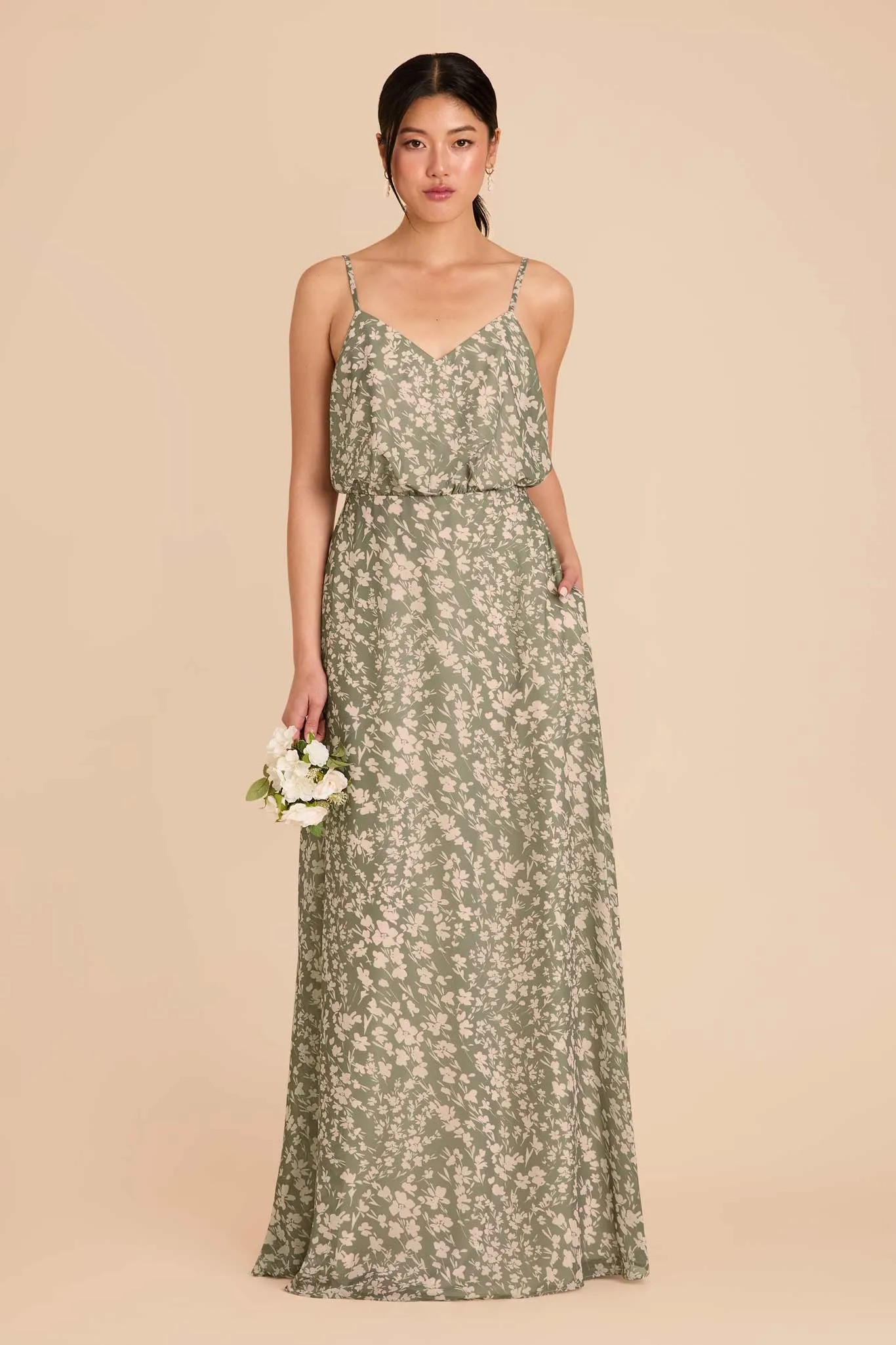 Gwennie Chiffon Dress - Thyme Dreamy Floral sold by Birdy Grey product image thumbnail 3