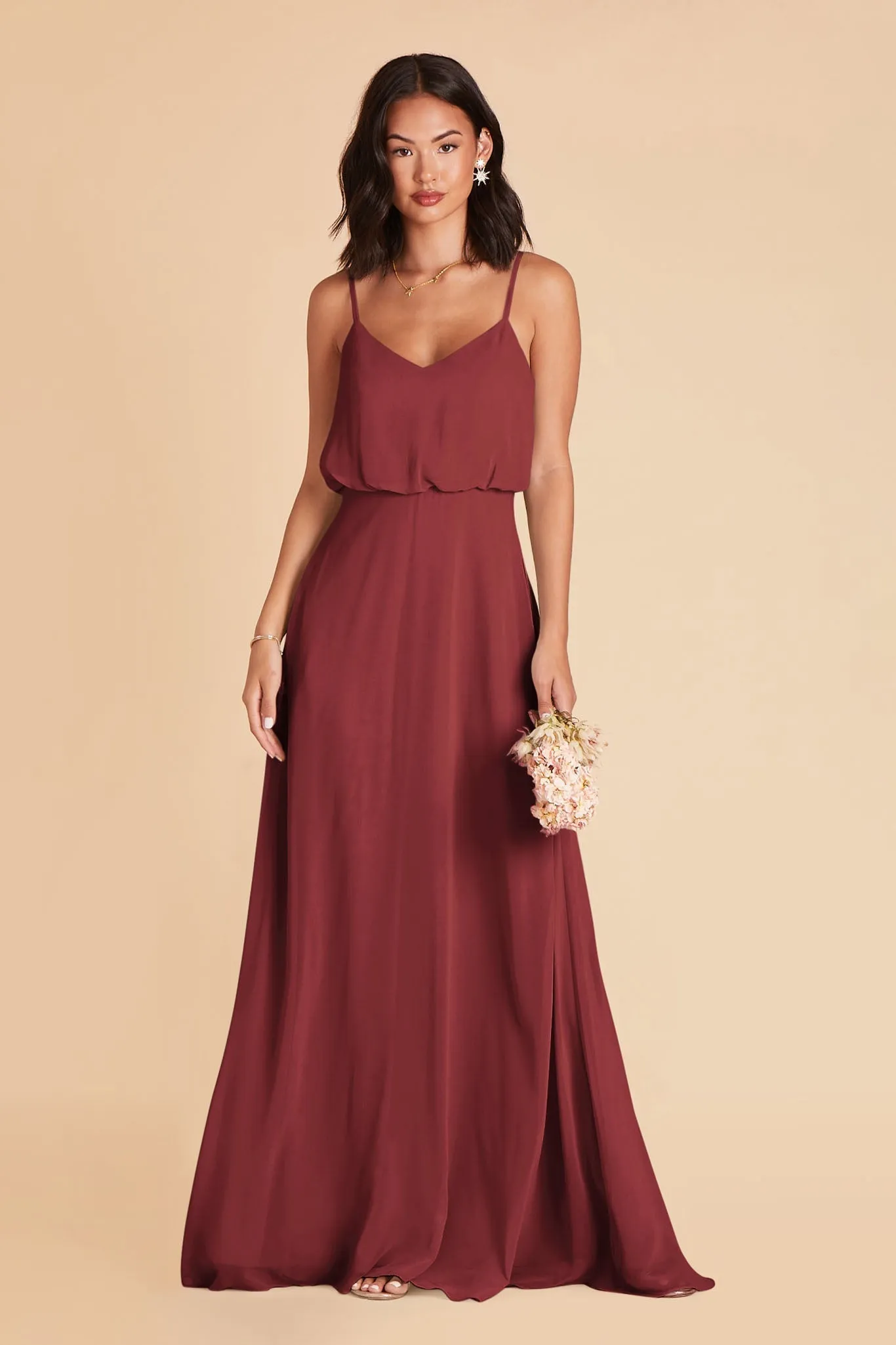 Gwennie Chiffon Dress - Rosewood sold by Birdy Grey