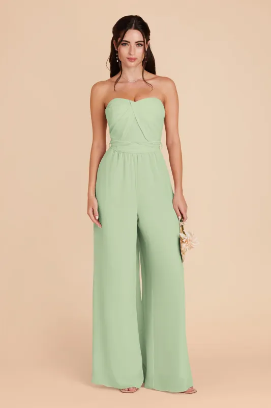 Gigi Chiffon Jumpsuit - Pistachio sold by Birdy Grey
