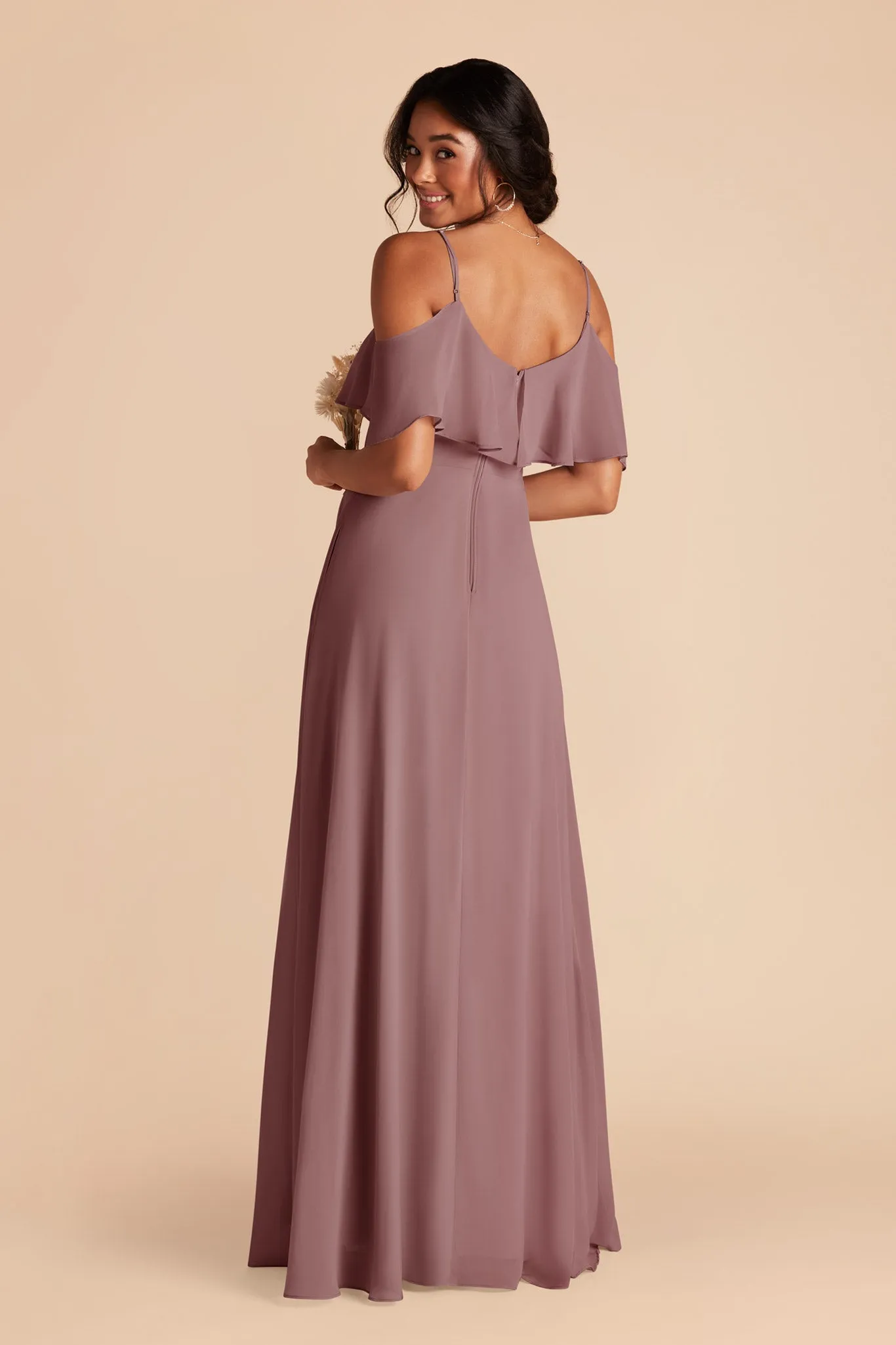 Jane Chiffon Dress - Dark Mauve sold by Birdy Grey product image thumbnail 4