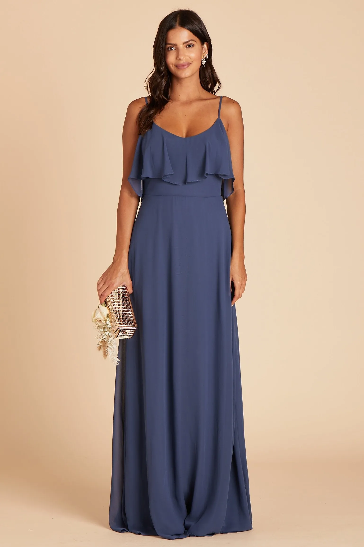 Jane Chiffon Dress - Slate Blue sold by Birdy Grey product image thumbnail 5