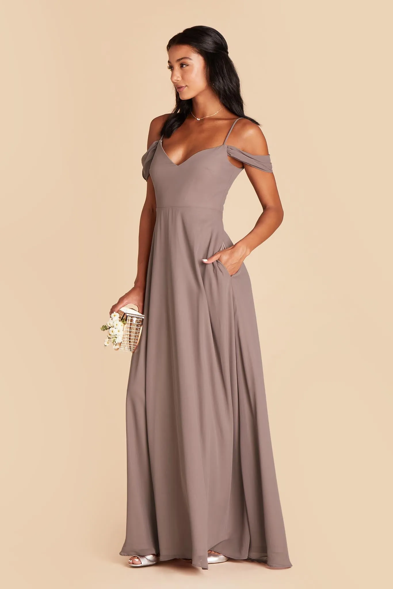 Devin Chiffon Dress - Toffee sold by Birdy Grey product image thumbnail 5