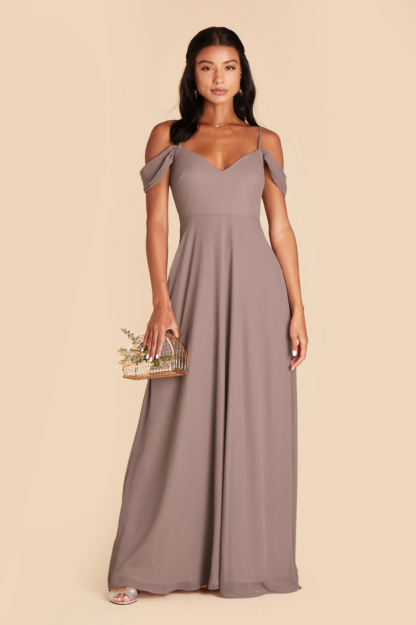 Devin Chiffon Dress - Toffee sold by Birdy Grey