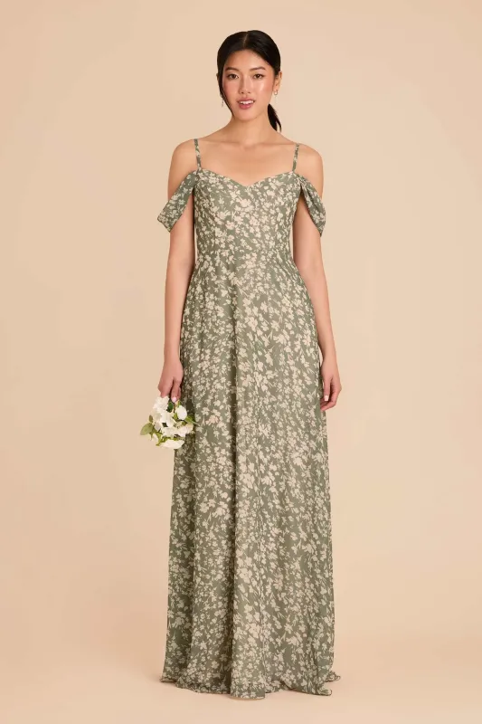 Devin Chiffon Dress - Thyme Dreamy Floral sold by Birdy Grey