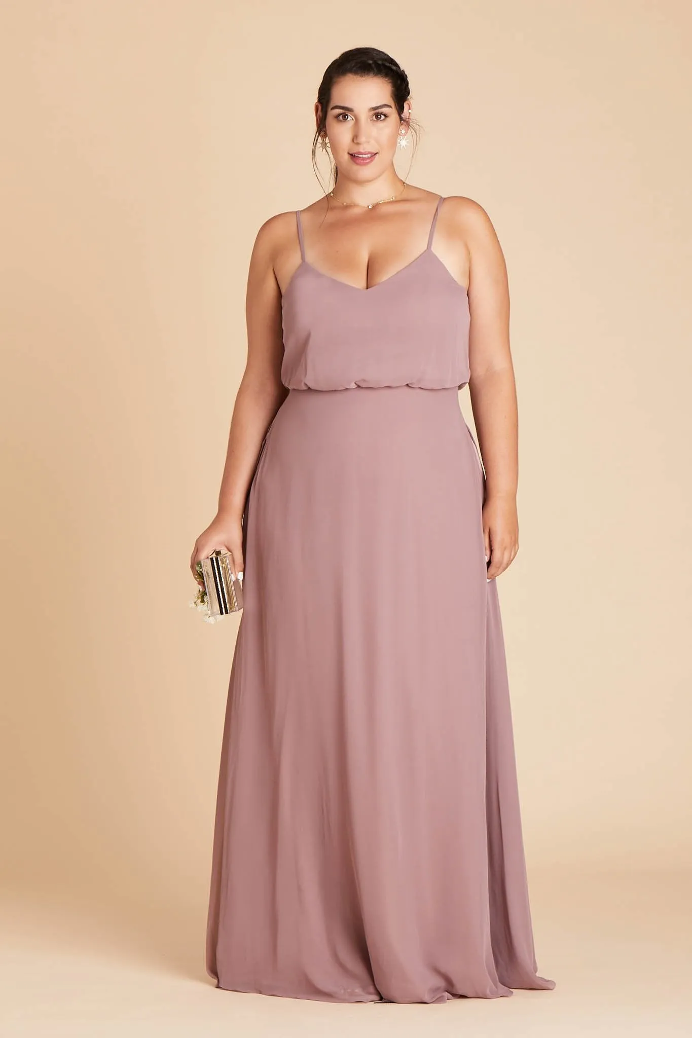 Gwennie Chiffon Dress - Dark Mauve sold by Birdy Grey product image thumbnail 2