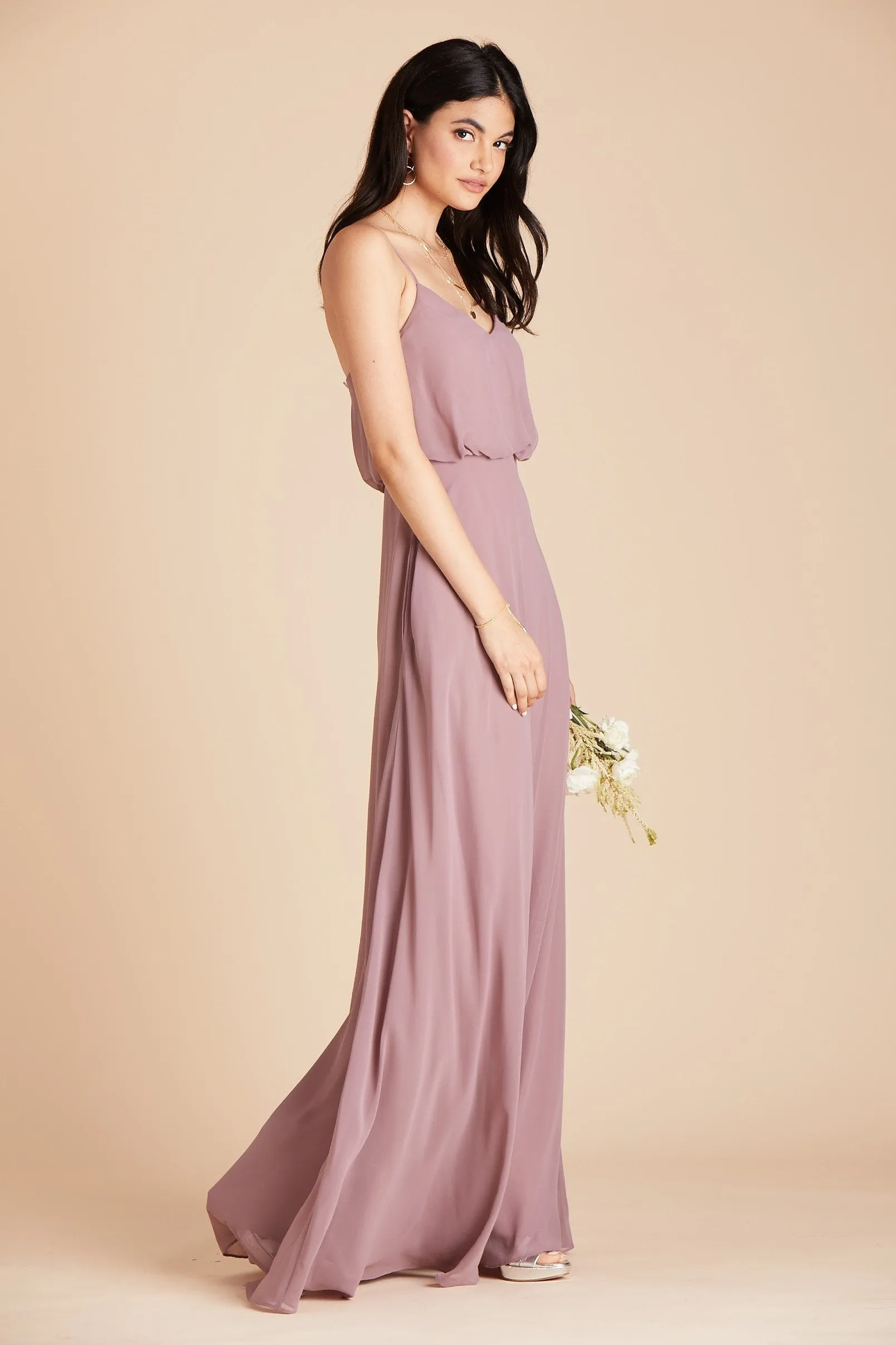 Gwennie Chiffon Dress - Dark Mauve sold by Birdy Grey product image thumbnail 5