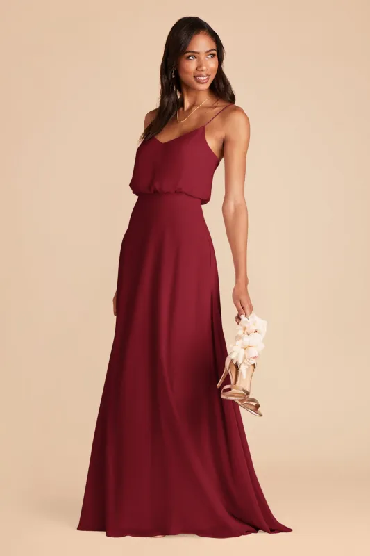 Gwennie Chiffon Dress - Burgundy sold by Birdy Grey