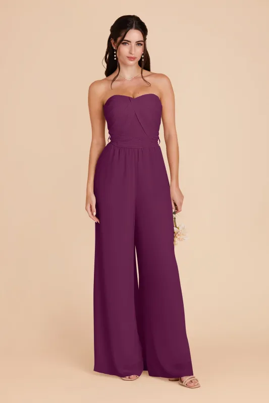 Gigi Chiffon Jumpsuit - Fig sold by Birdy Grey