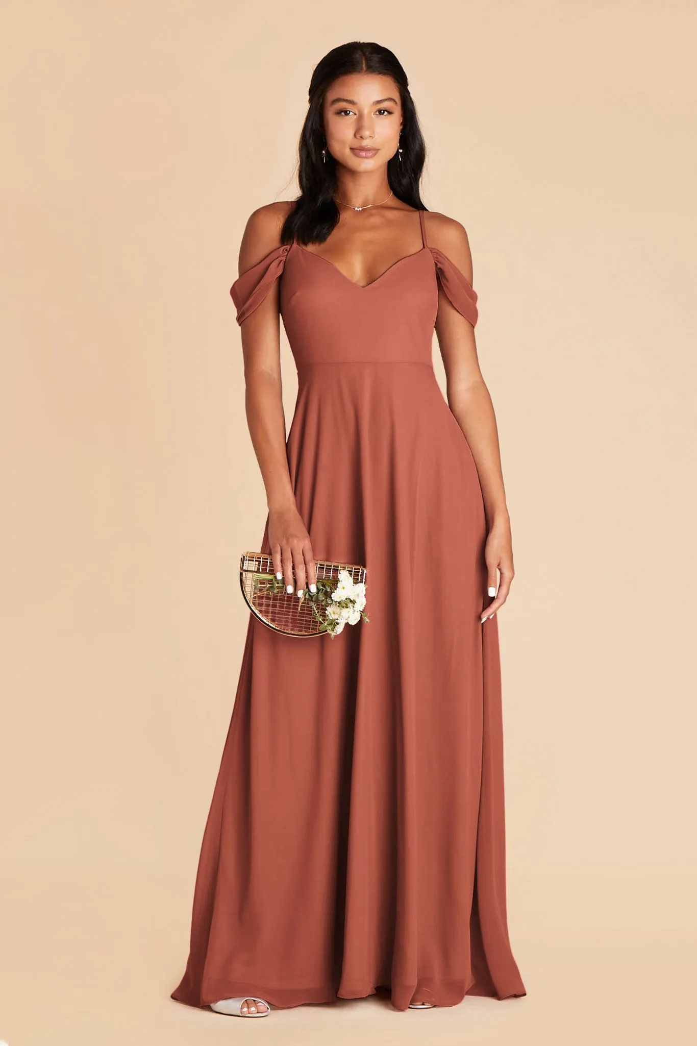 Devin Chiffon Dress - Desert Rose sold by Birdy Grey