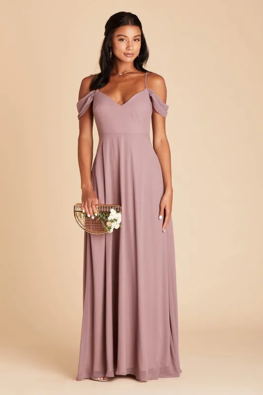 Devin Chiffon Dress - Dark Mauve sold by Birdy Grey
