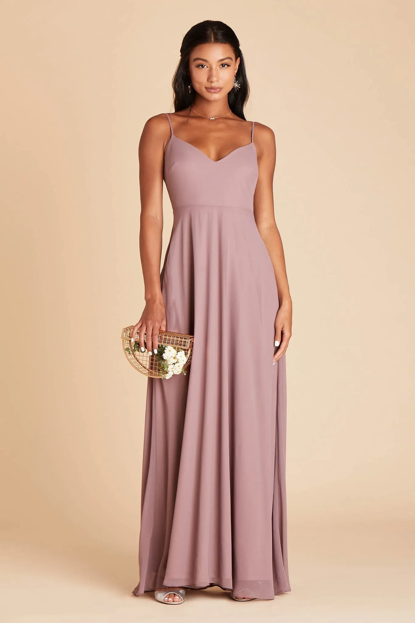 Devin Chiffon Dress - Dark Mauve sold by Birdy Grey product image thumbnail 5