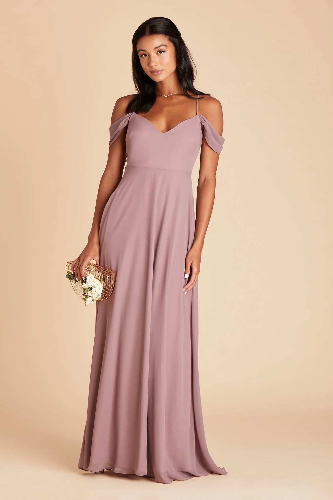 Devin Chiffon Dress - Dark Mauve sold by Birdy Grey product image thumbnail 4
