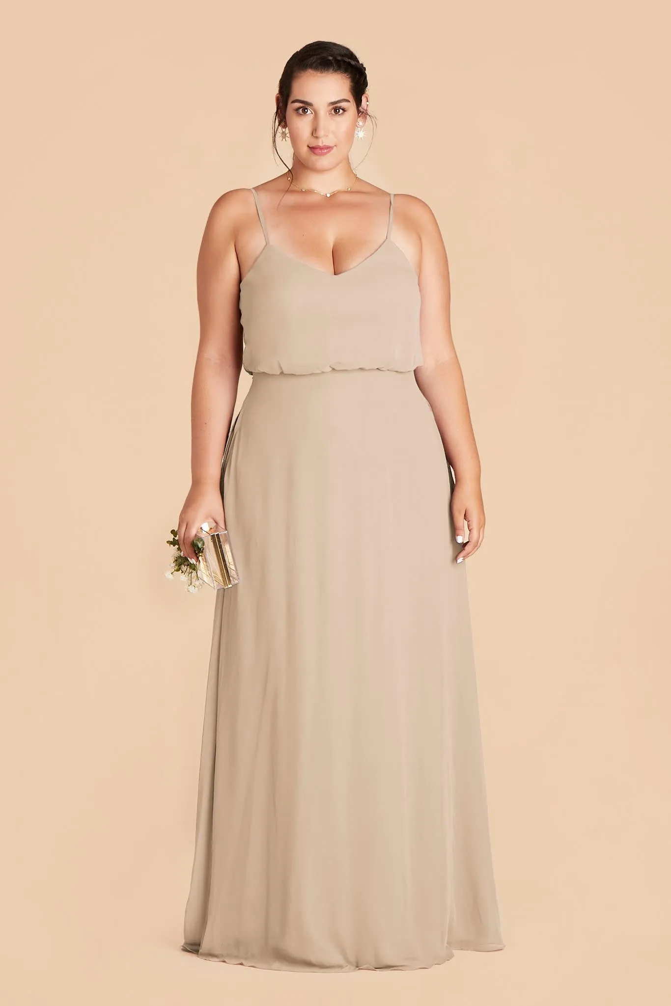 Gwennie Chiffon Dress - Almond sold by Birdy Grey product image thumbnail 2