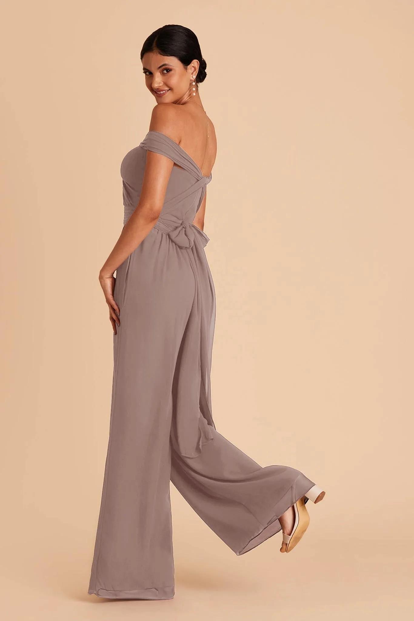 Gigi Chiffon Jumpsuit - Toffee sold by Birdy Grey product image thumbnail 4