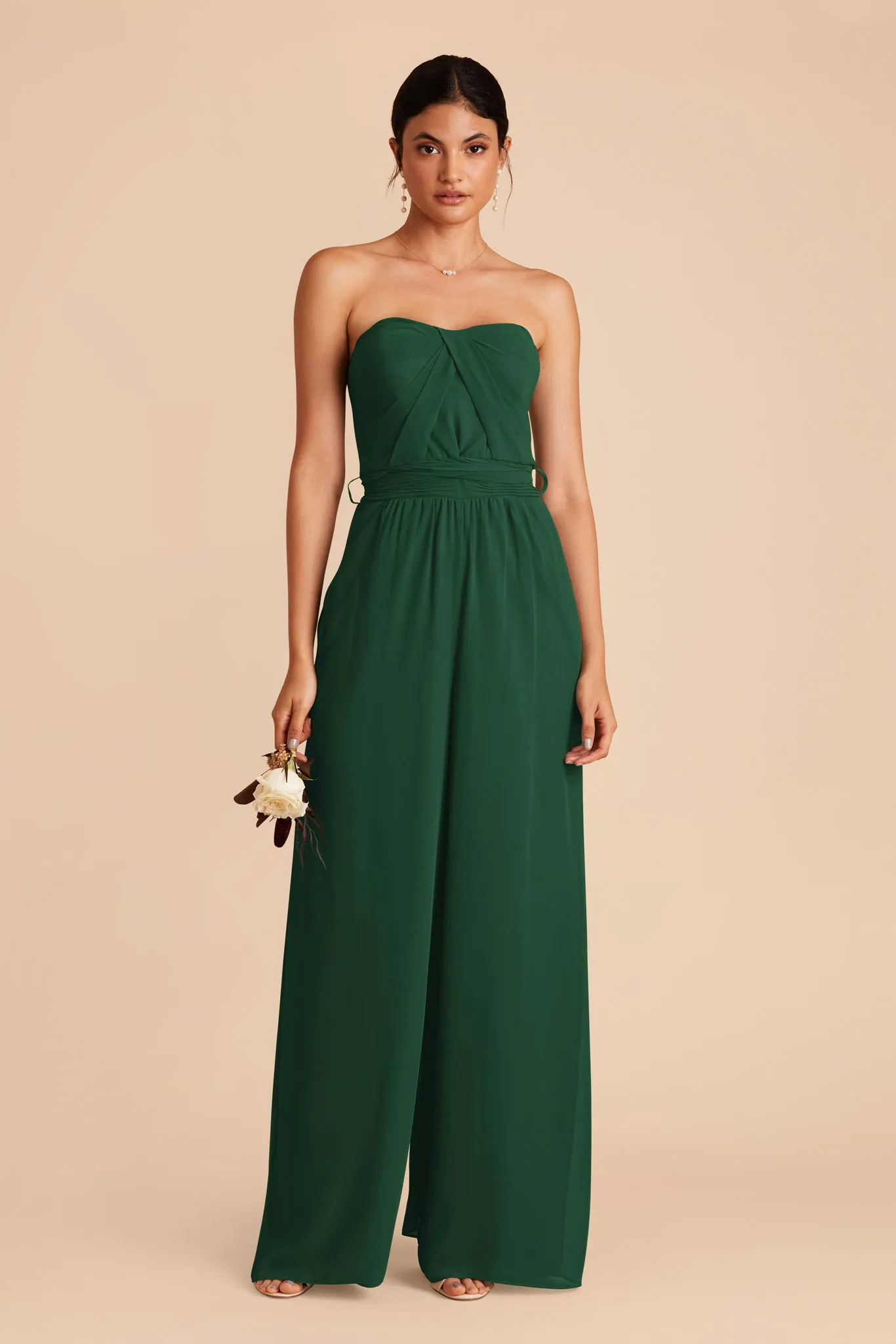 Gigi Chiffon Jumpsuit - Forest Green sold by Birdy Grey