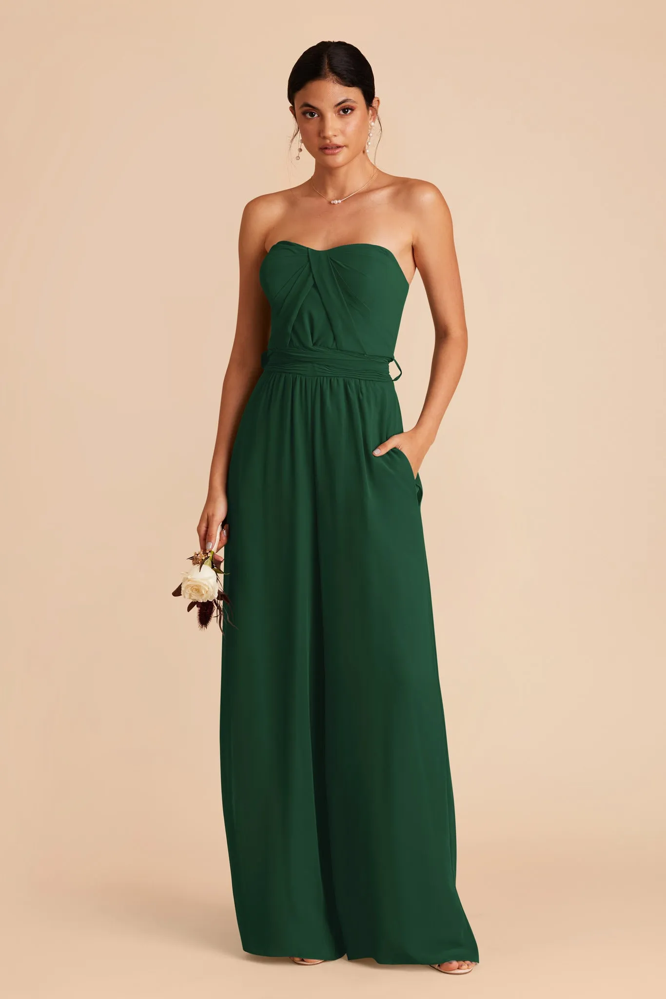 Gigi Chiffon Jumpsuit - Forest Green sold by Birdy Grey product image thumbnail 5