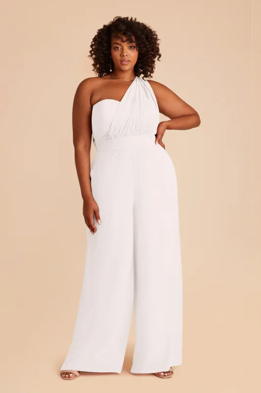 Gigi Chiffon Jumpsuit - White sold by Birdy Grey