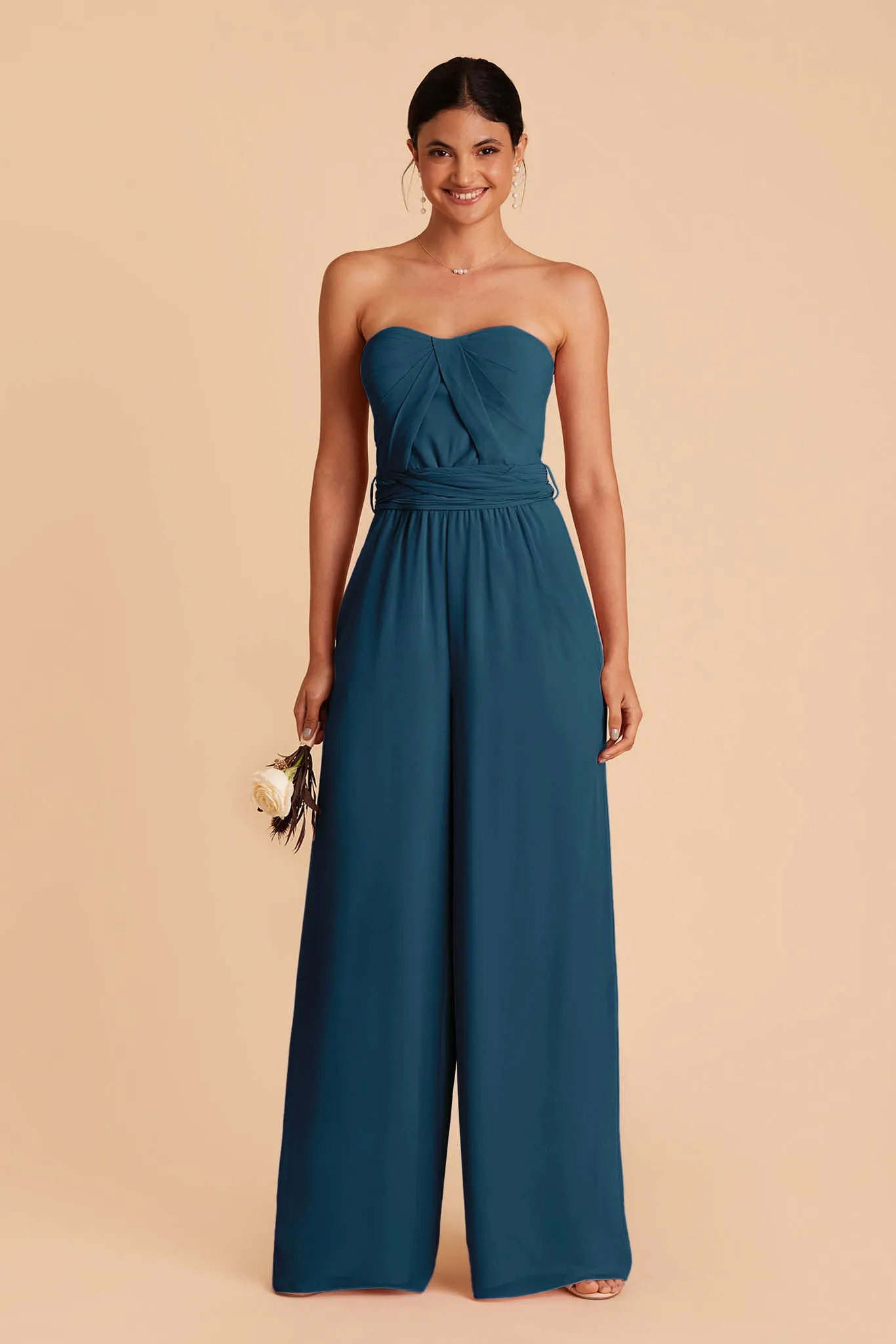 Gigi Chiffon Jumpsuit - Dark Teal sold by Birdy Grey