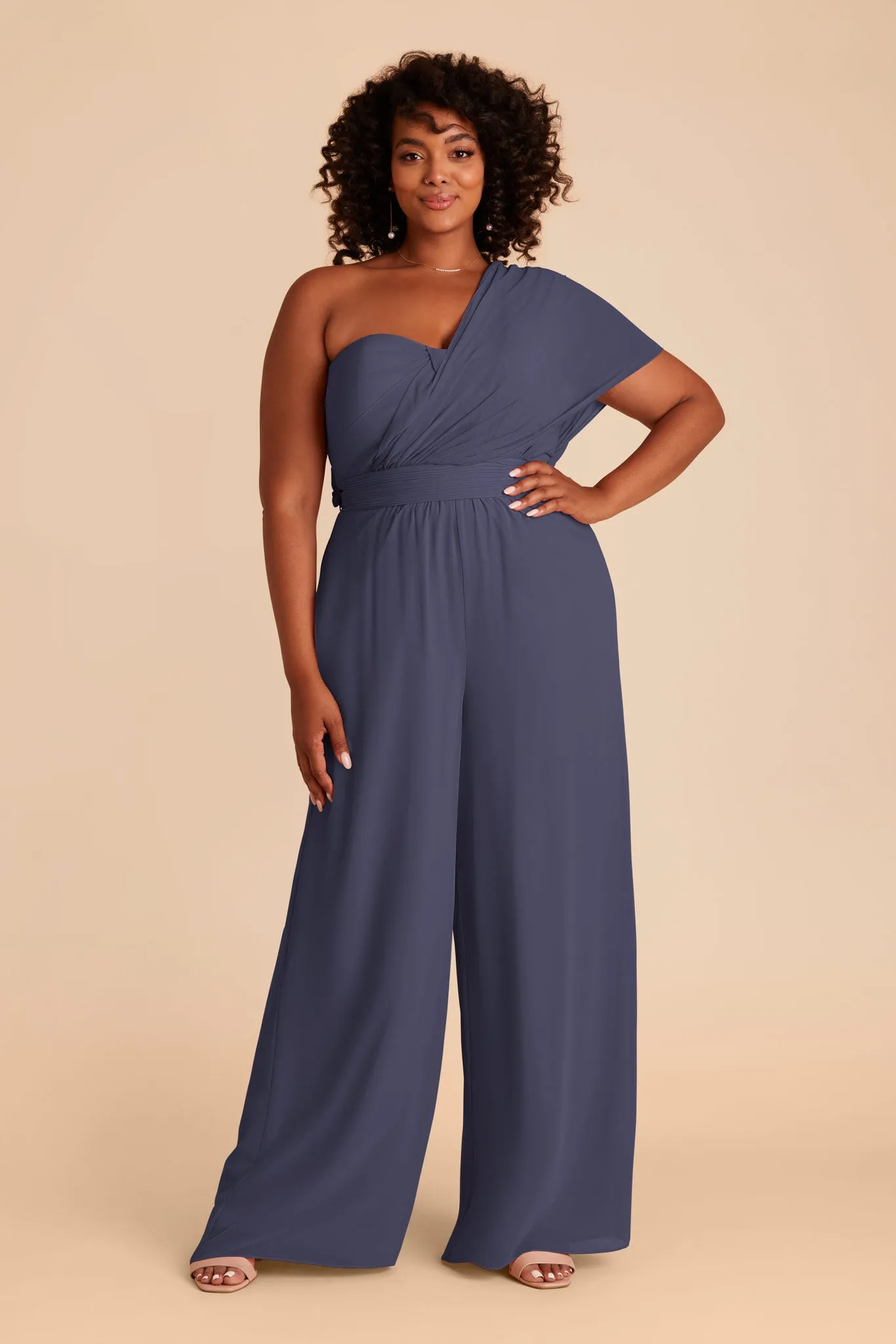 Gigi Chiffon Jumpsuit - Dusk Blue sold by Birdy Grey product image thumbnail 2
