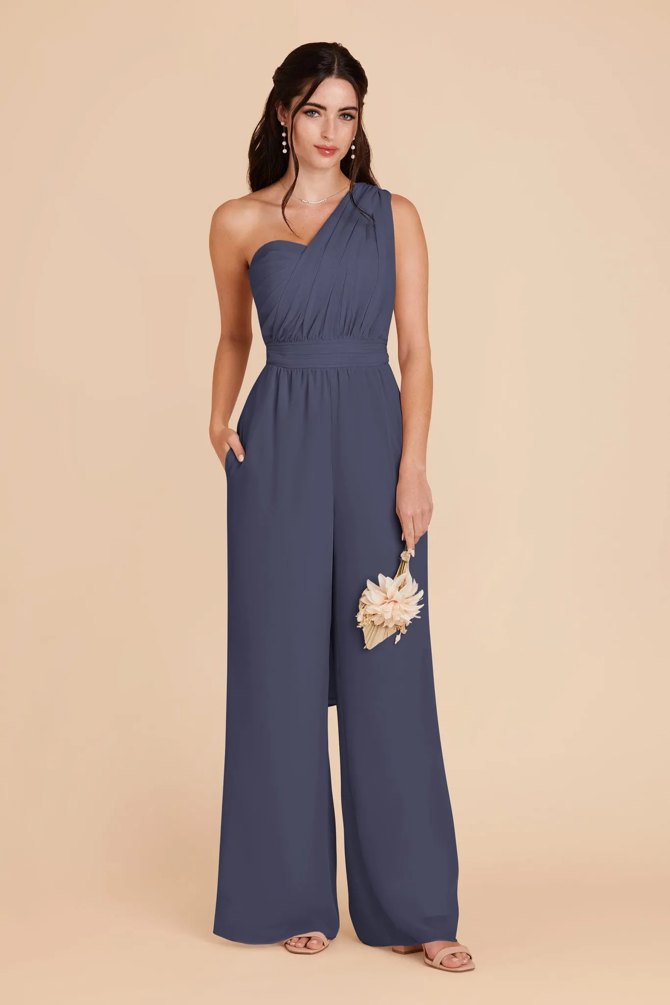 Gigi Chiffon Jumpsuit - Dusk Blue sold by Birdy Grey product image thumbnail 4