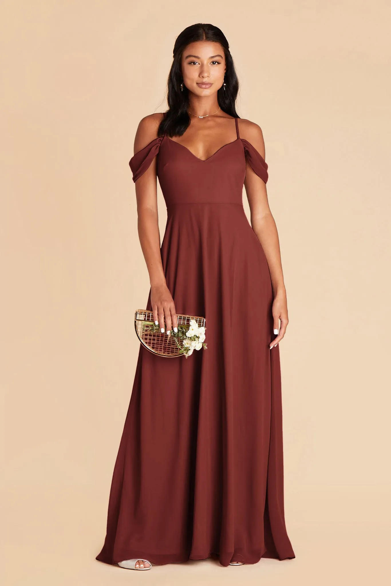 Devin Chiffon Dress - Rosewood sold by Birdy Grey