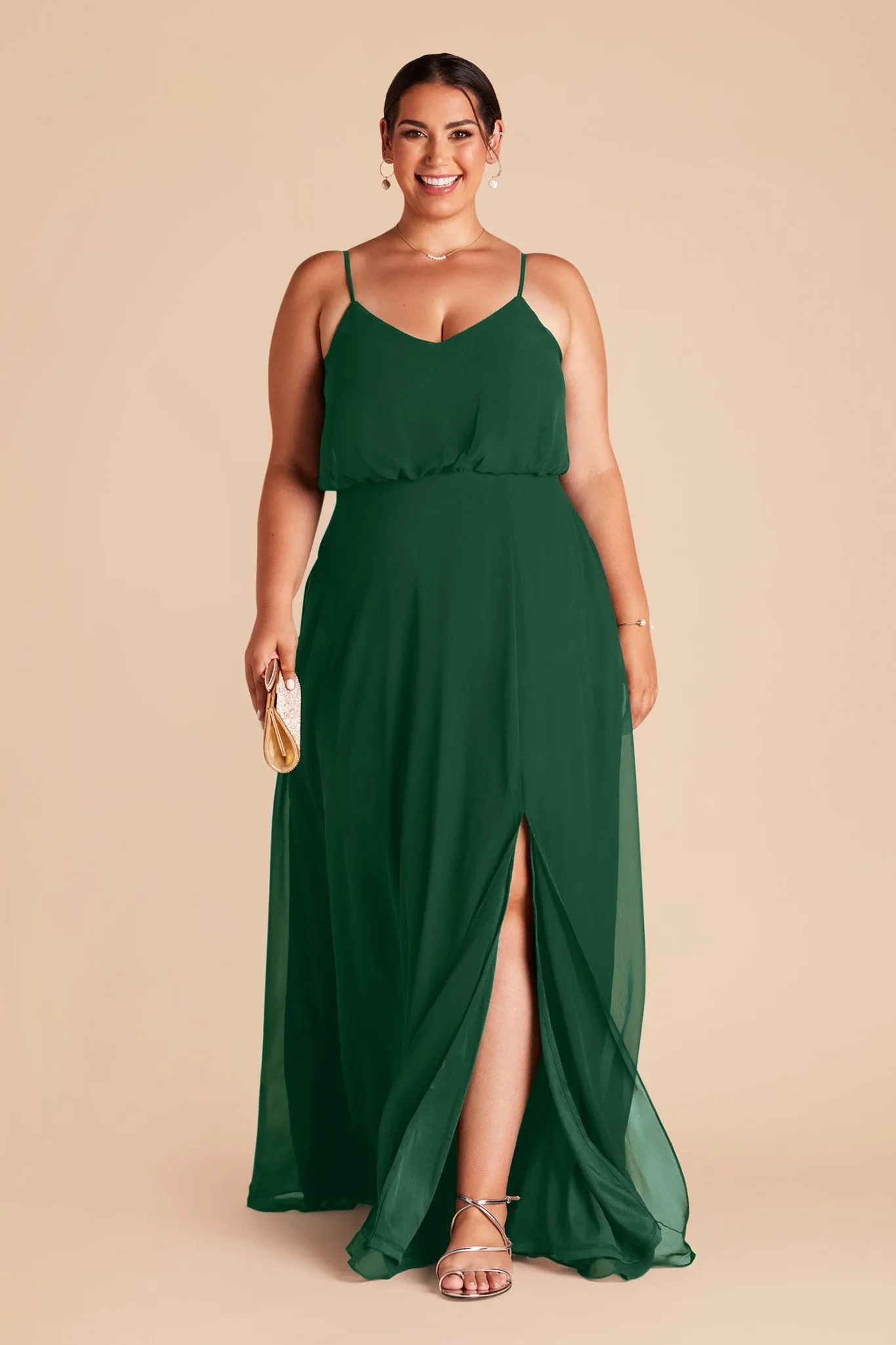 Gwennie Chiffon Dress With Slit - Forest Green sold by Birdy Grey product image thumbnail 2