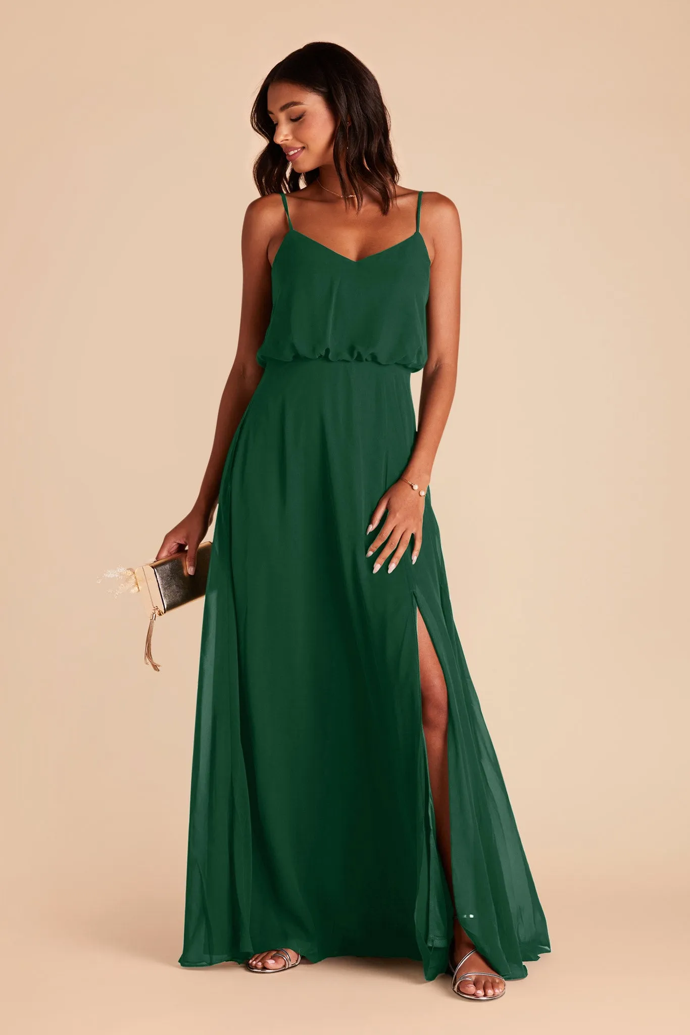Gwennie Chiffon Dress With Slit - Forest Green sold by Birdy Grey product image thumbnail 4