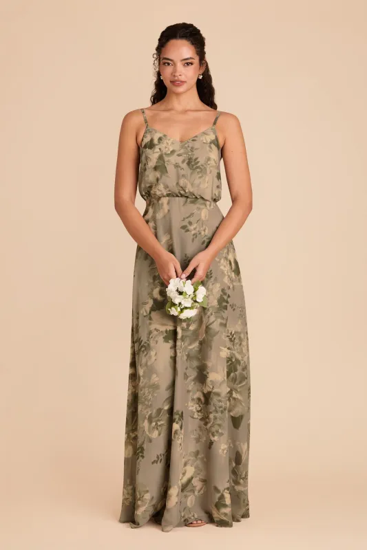 Gwennie Chiffon Dress - Doe Painted Botanics sold by Birdy Grey