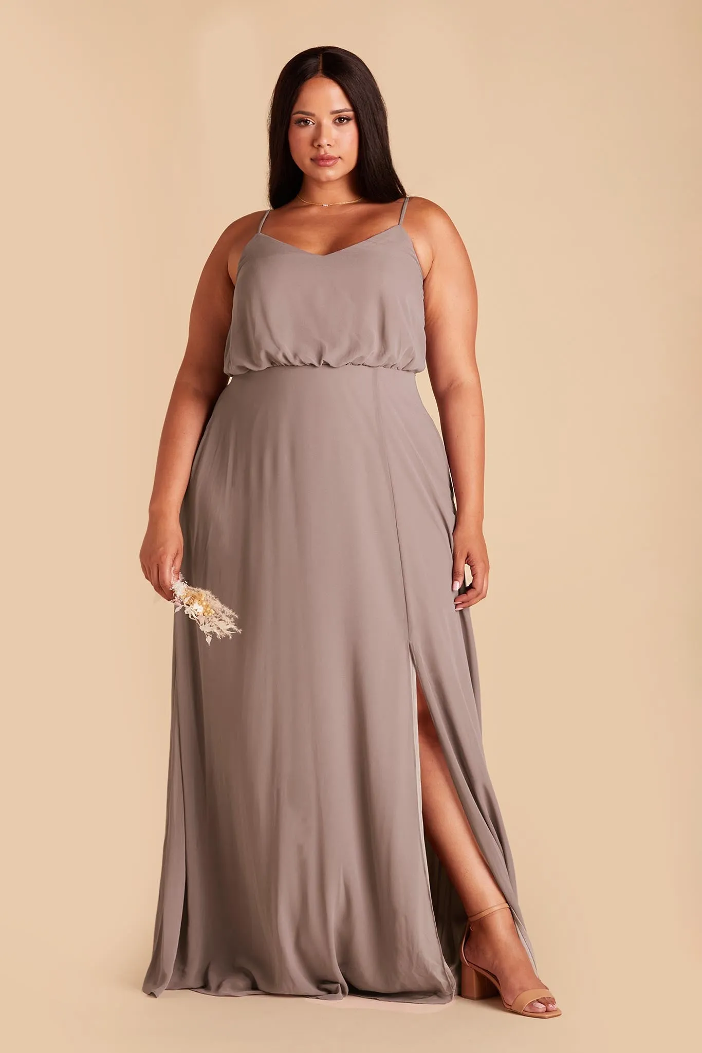 Gwennie Chiffon Dress With Slit - Toffee sold by Birdy Grey product image thumbnail 2