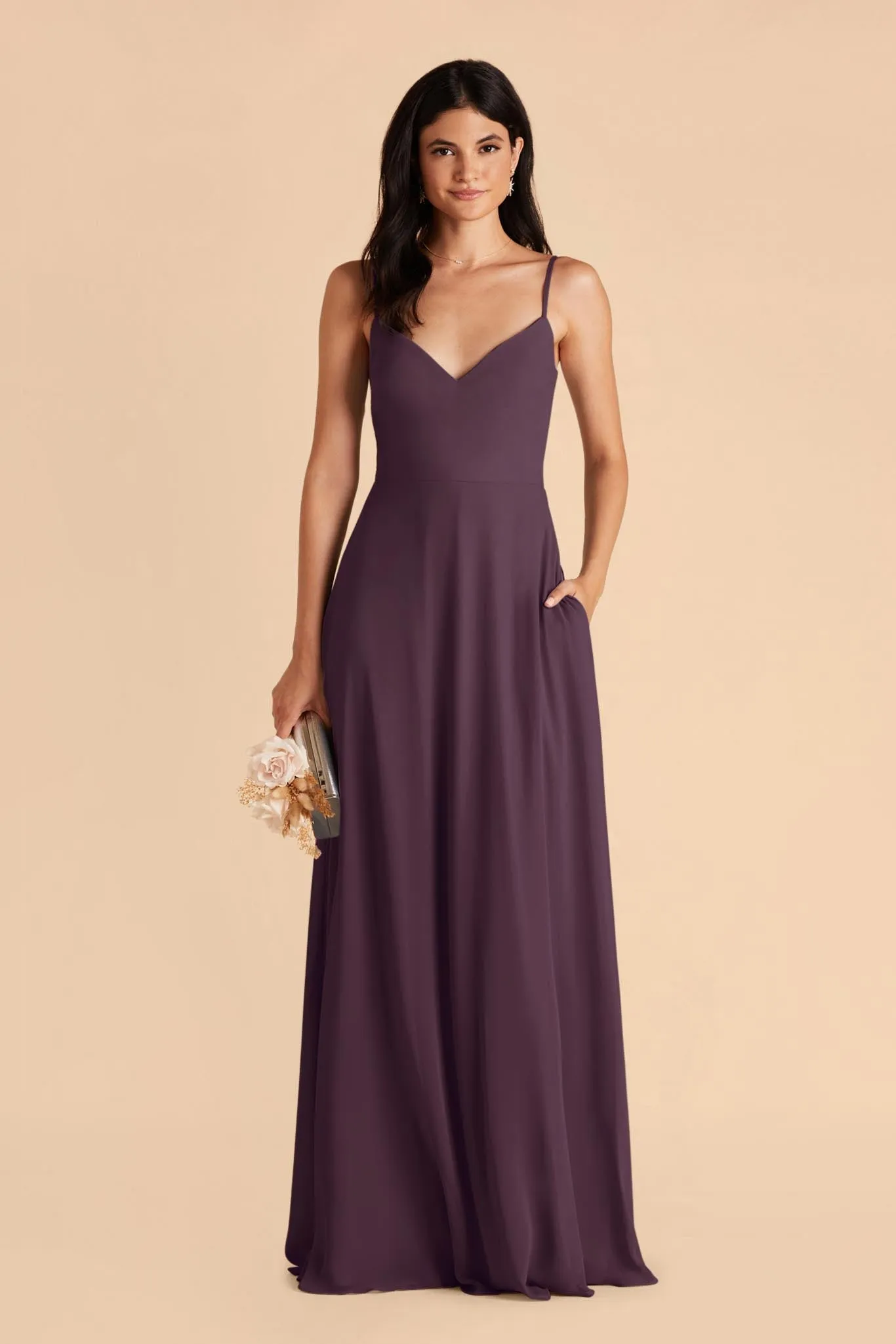 Devin Chiffon Dress - Plum sold by Birdy Grey