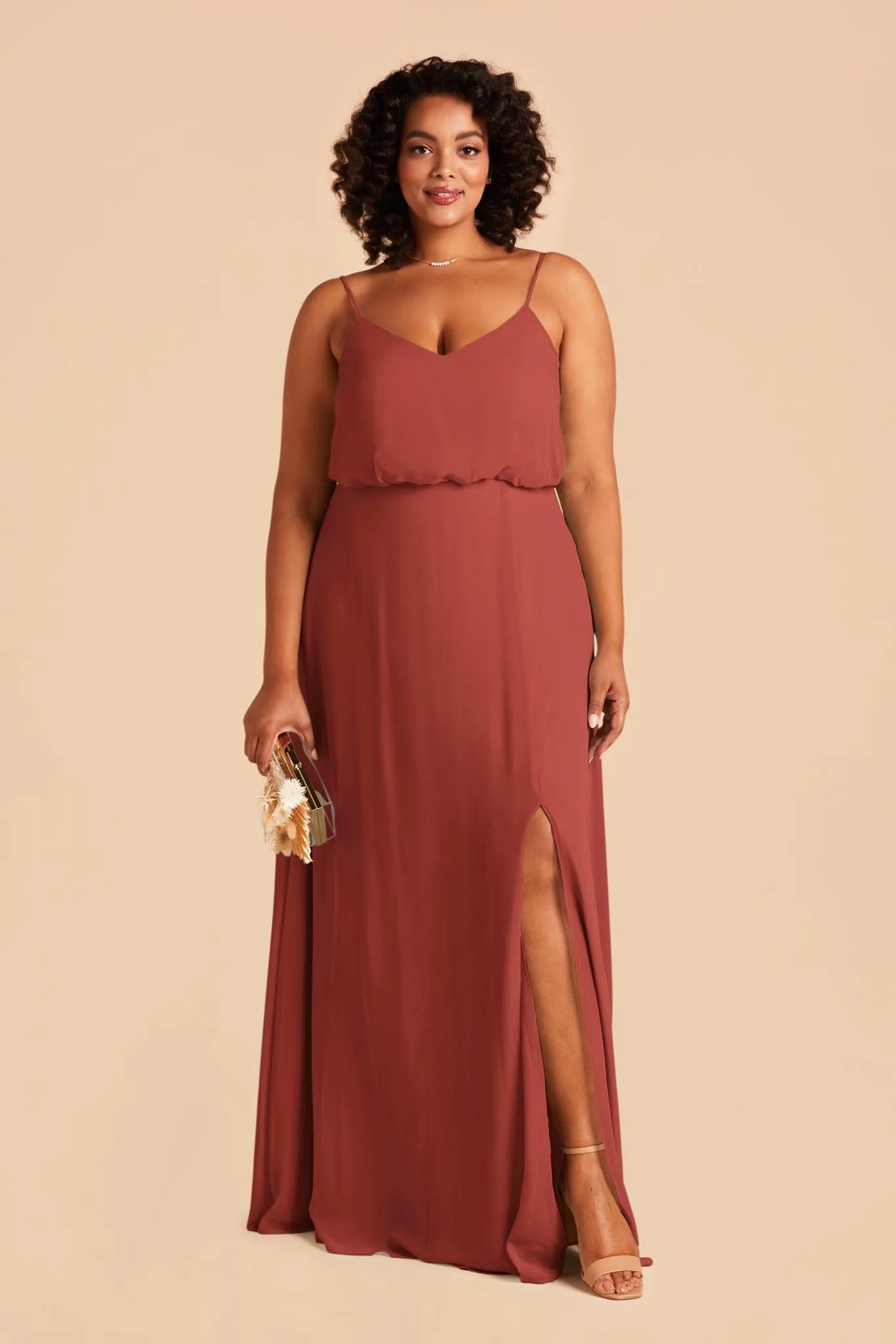 Gwennie Chiffon Dress With Slit - Spice sold by Birdy Grey product image thumbnail 2