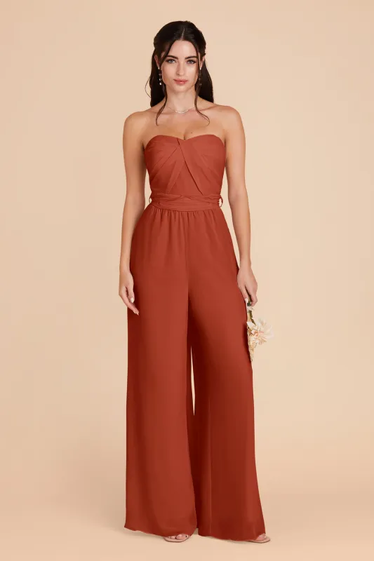Gigi Chiffon Jumpsuit - Auburn sold by Birdy Grey