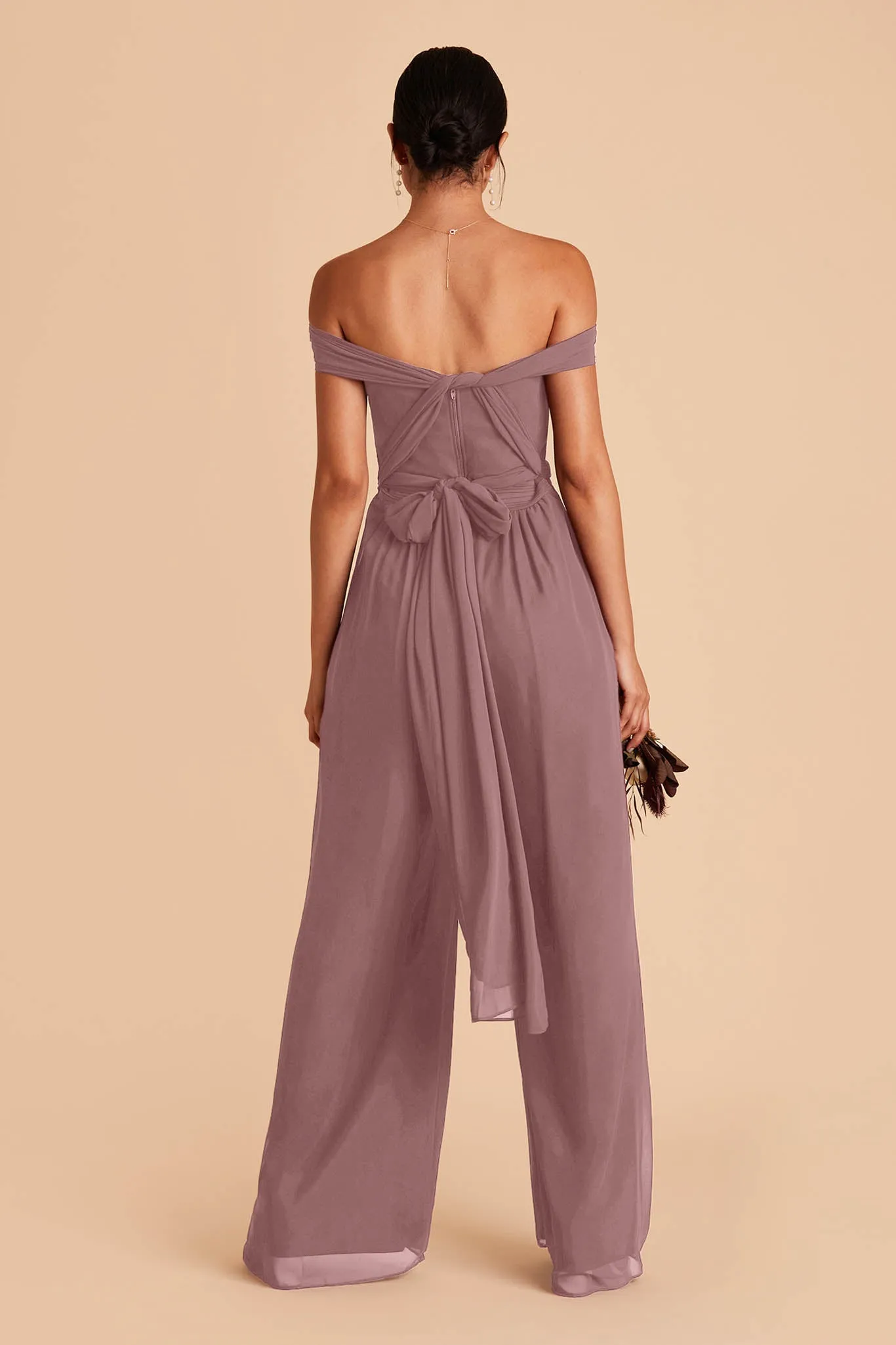 Gigi Chiffon Jumpsuit - Dark Mauve sold by Birdy Grey product image thumbnail 4