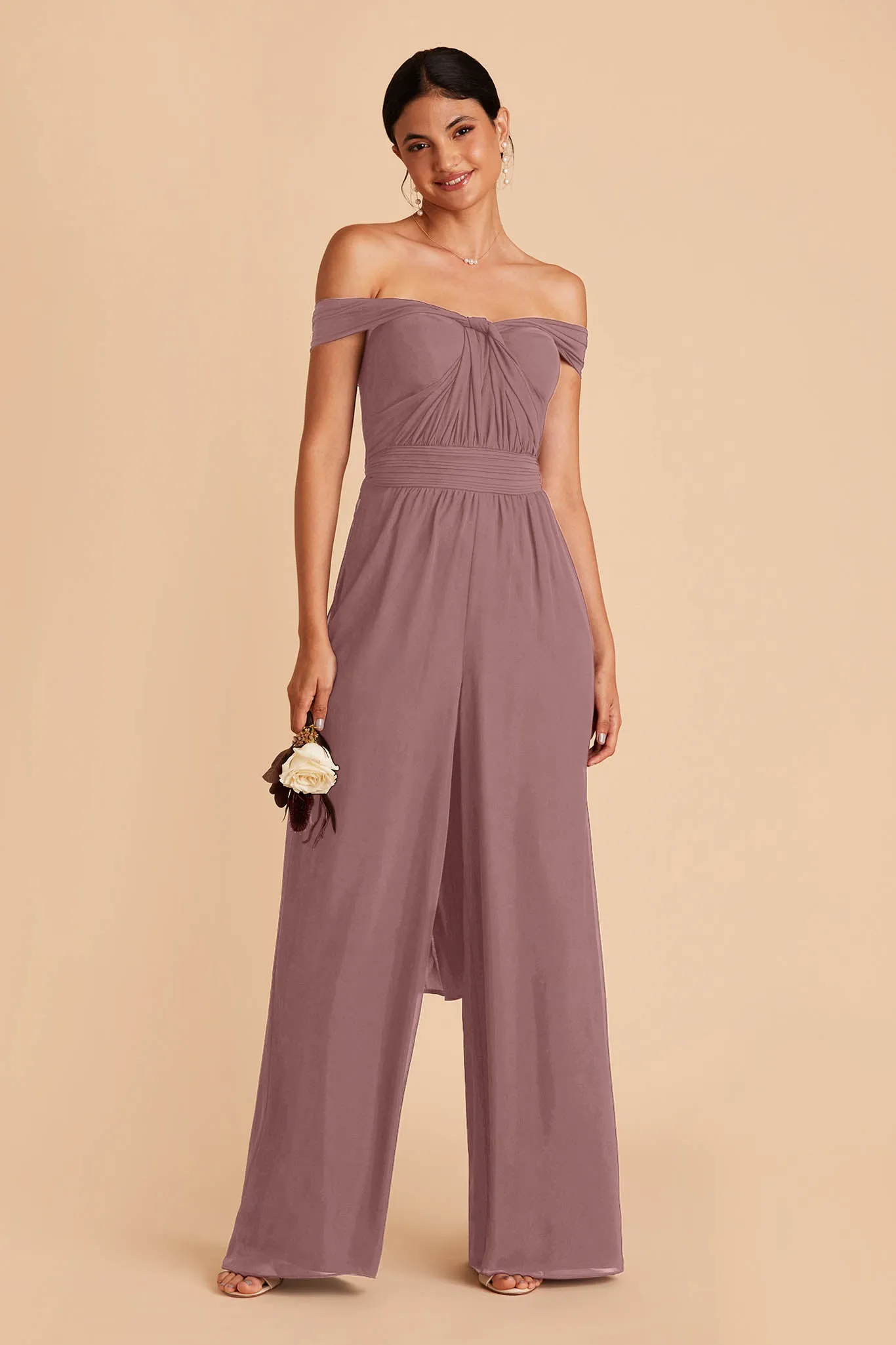 Gigi Chiffon Jumpsuit - Dark Mauve sold by Birdy Grey product image thumbnail 3